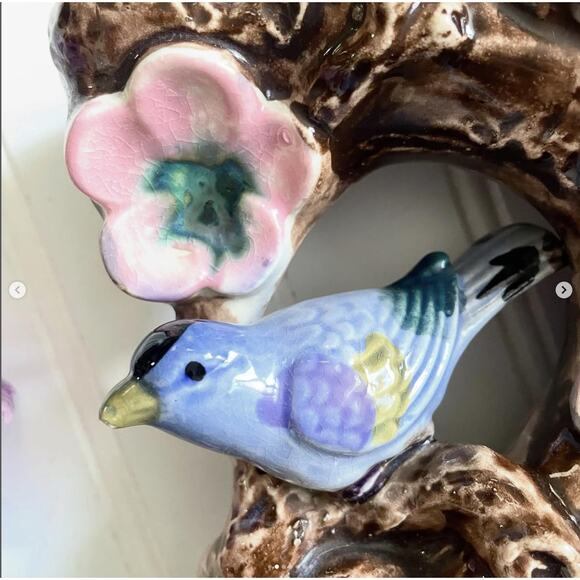 Vintage Bird Planter Vase Porcelain Ceramic FloArt Japan - Picture 2 of 7